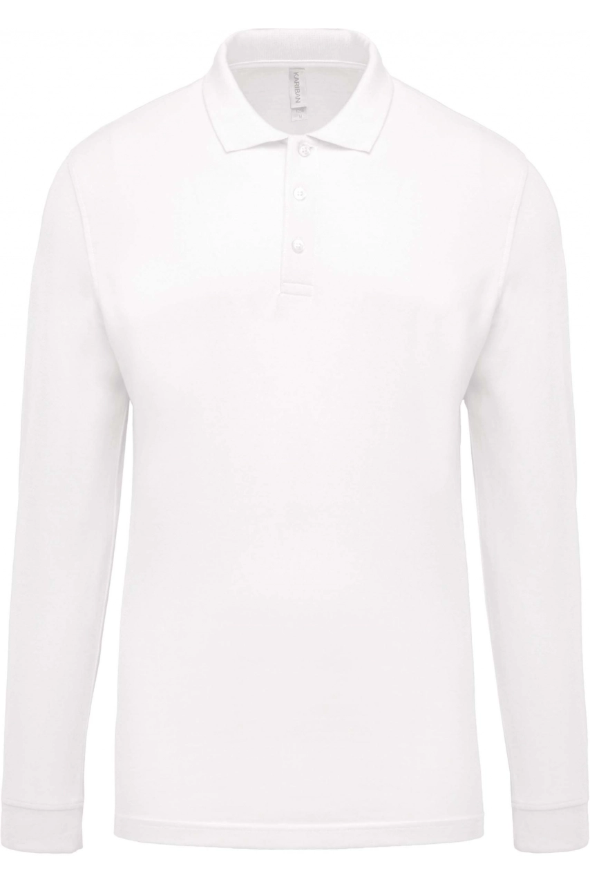 Polo piqué manches longues homme