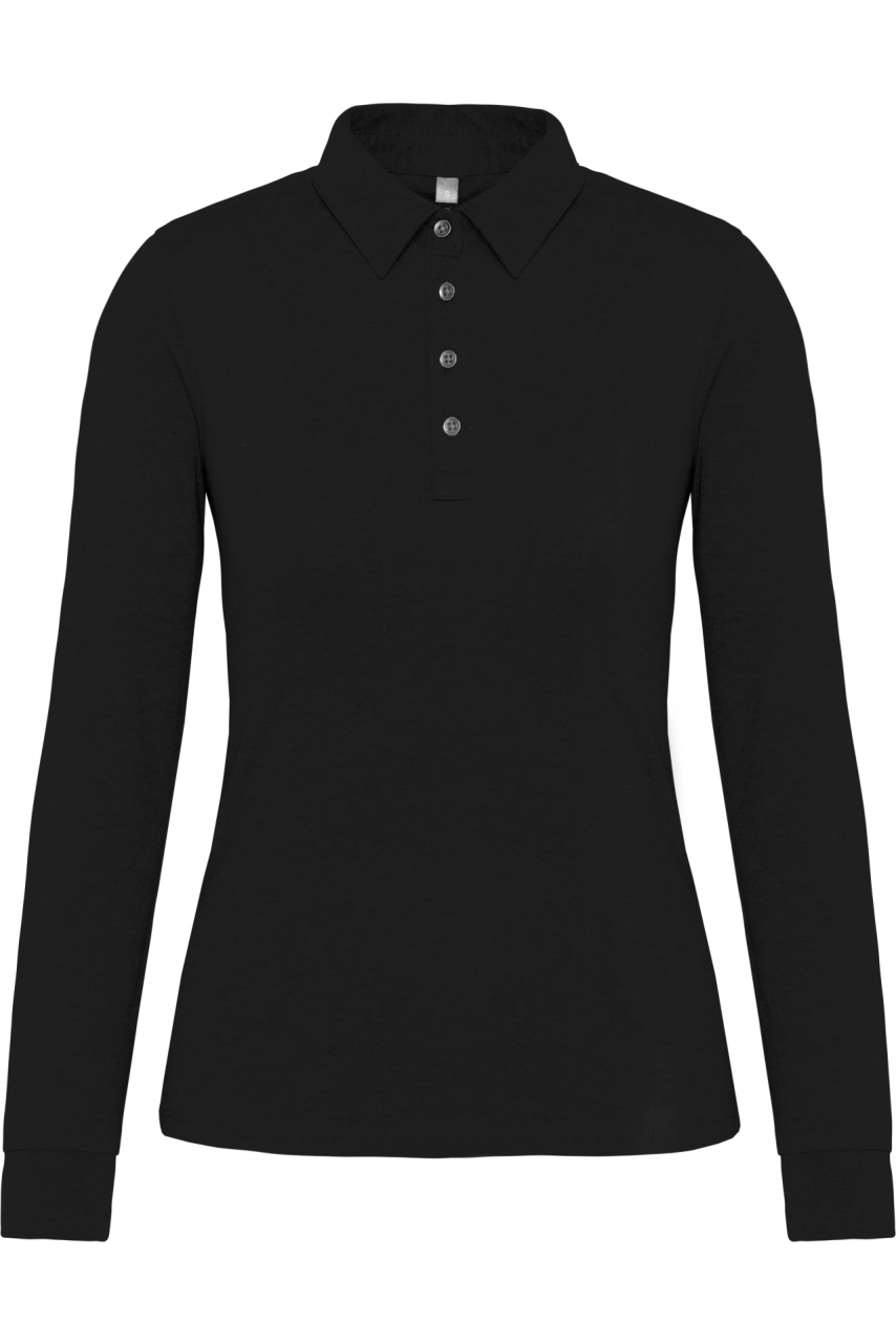 Polo jersey manches longues femme