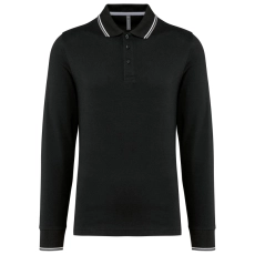 Polo maille piquée manches longues homme