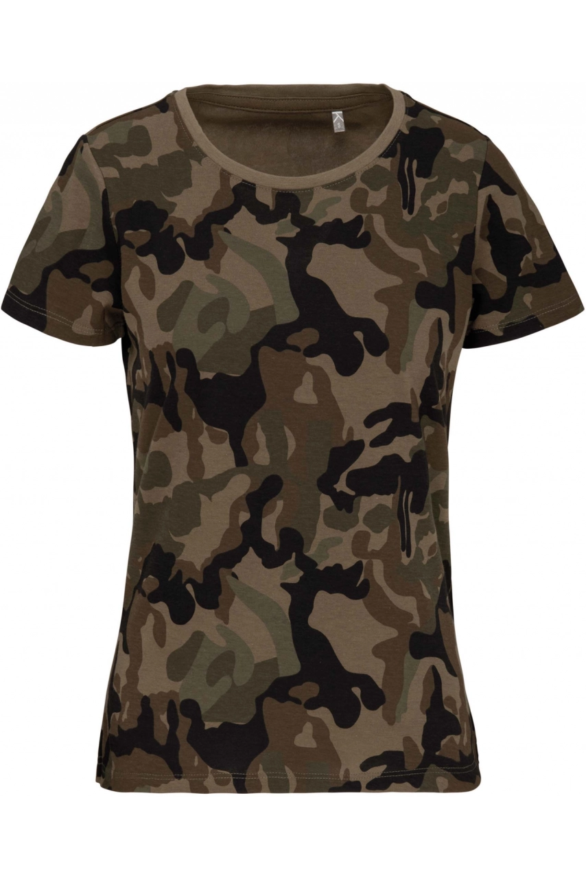 T-shirt camo manches courtes femme
