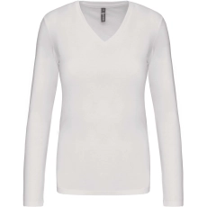 T-shirt col V manches longues femme