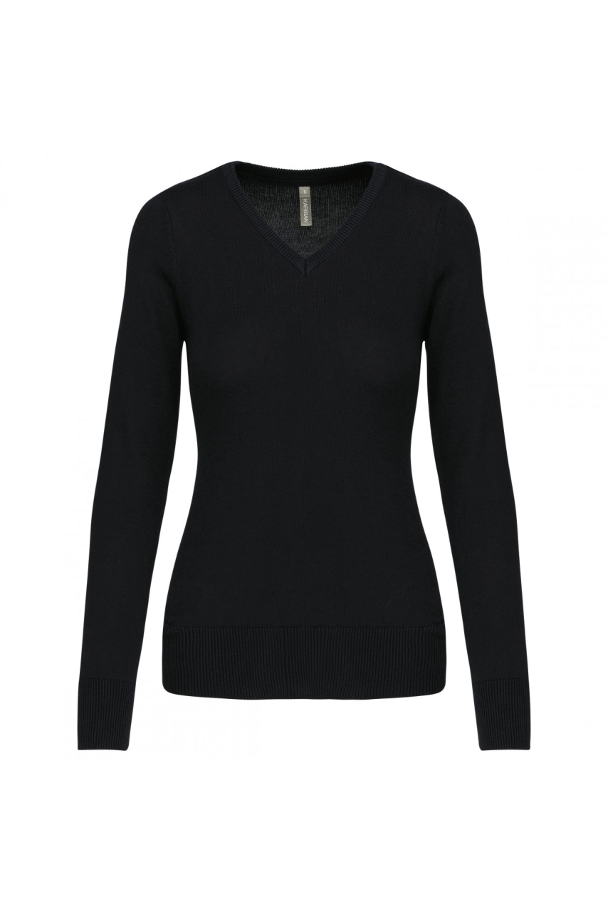 Pull col V femme