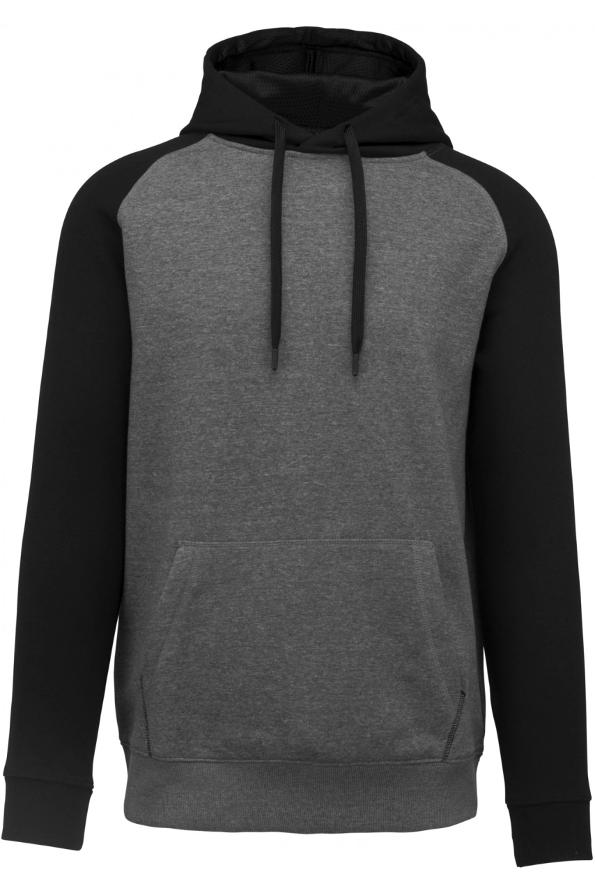 Sweat-shirt à capuche bicolore unisexe