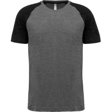 T-shirt triblend bicolore sport manches courtes unisexe